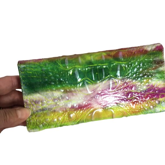 Brahmin LARGE Duxbury Satchel Delight Croc Leather Bag + Wallet + CC Holder NEW - Picture 10 of 13